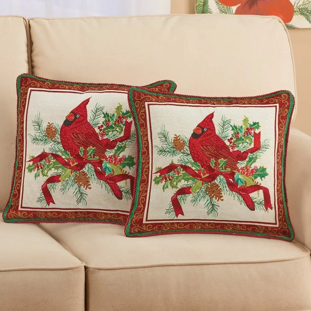 Cardinal Tapestry Accent Pillow Covers - Set of 2